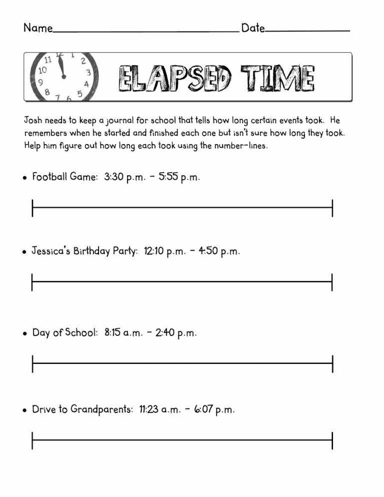 4th Grade Clock Time Worksheets
