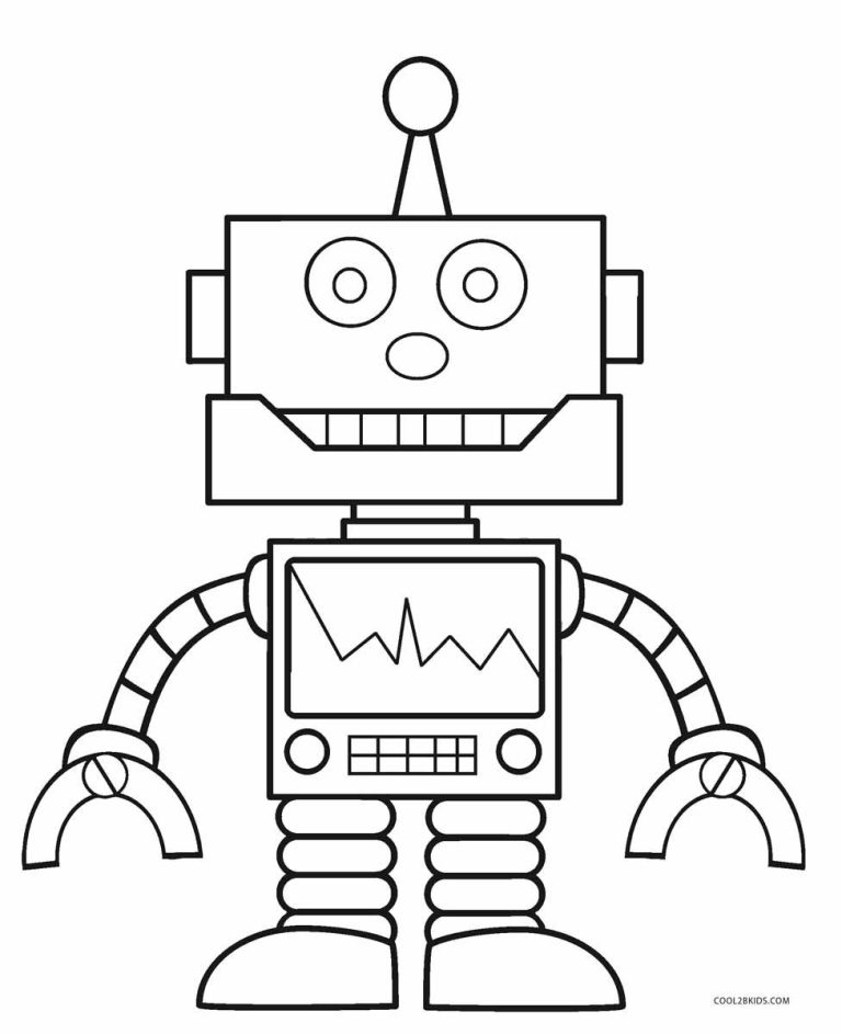 Simple Easy Robot Coloring Pages