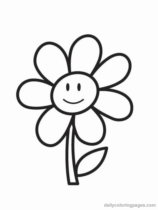 Cute Flower Flower Coloring Pages For Kids