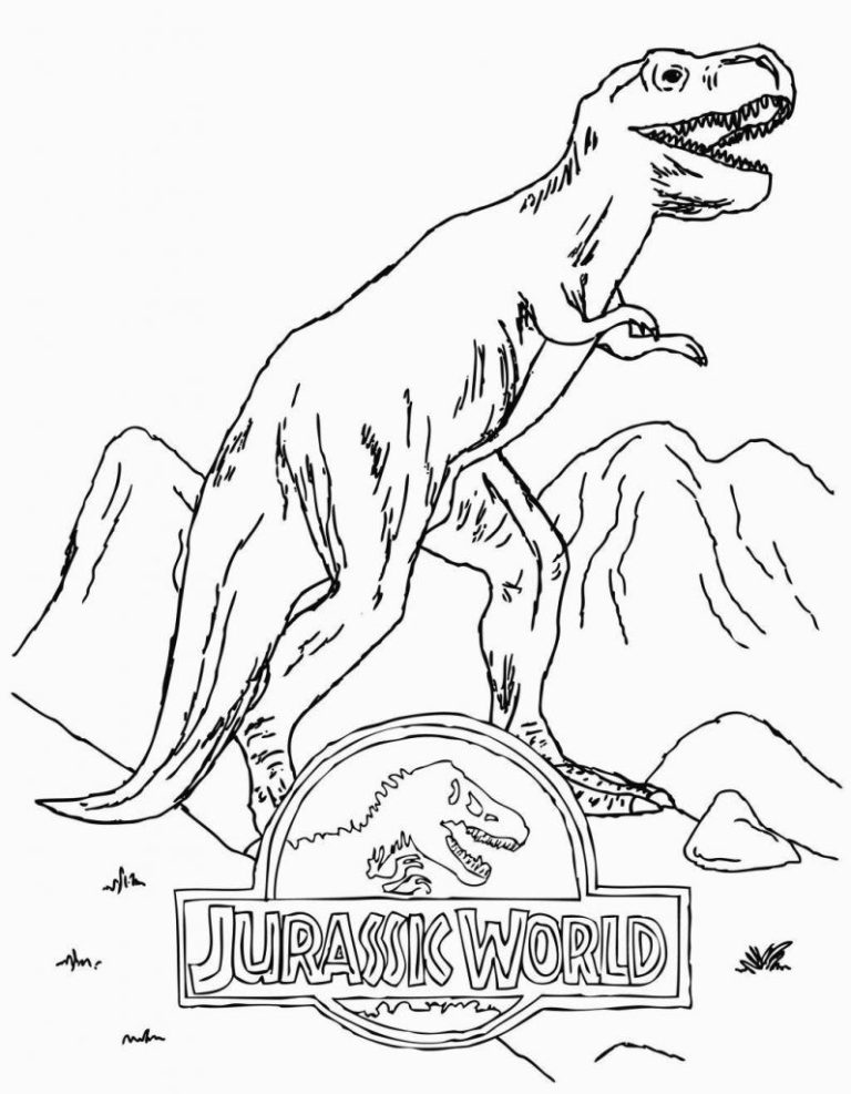 T Rex Jurassic World Coloring Pages For Kids