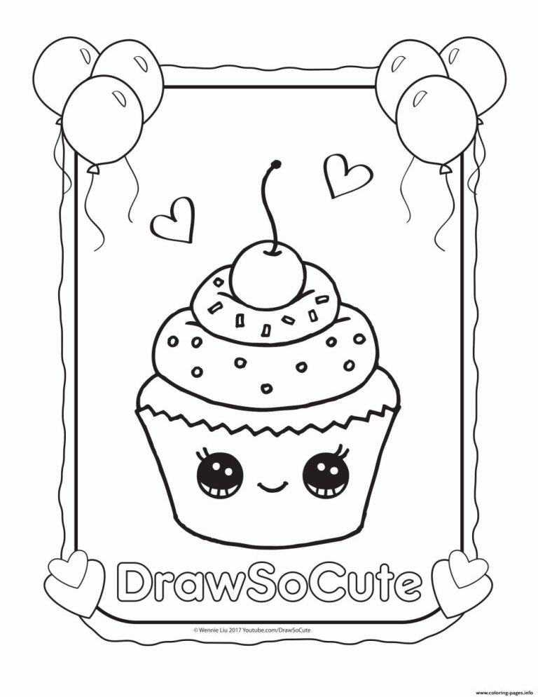 Cupcake Cute Coloring Pages For Girls