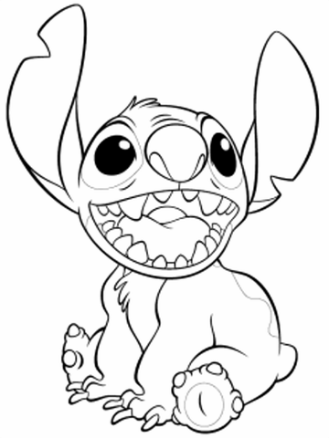 Easy Cute Stitch Coloring Pages