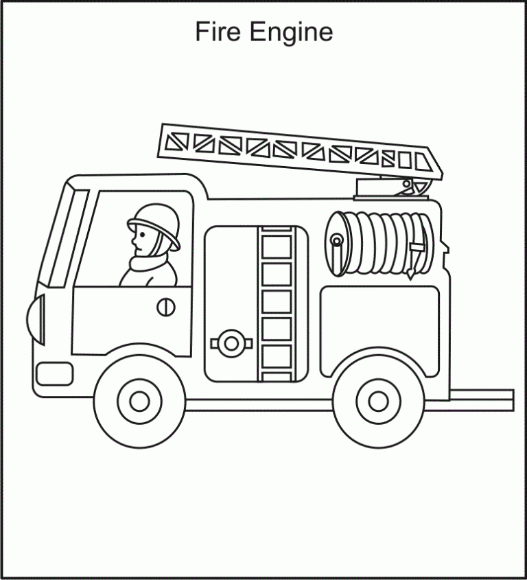 Printable Free Printable Fire Truck Coloring Page