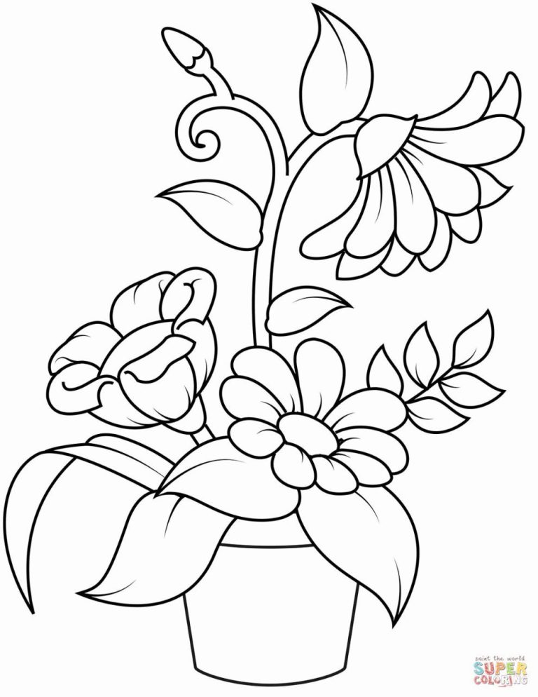 Easy Flower Coloring Pages Printable