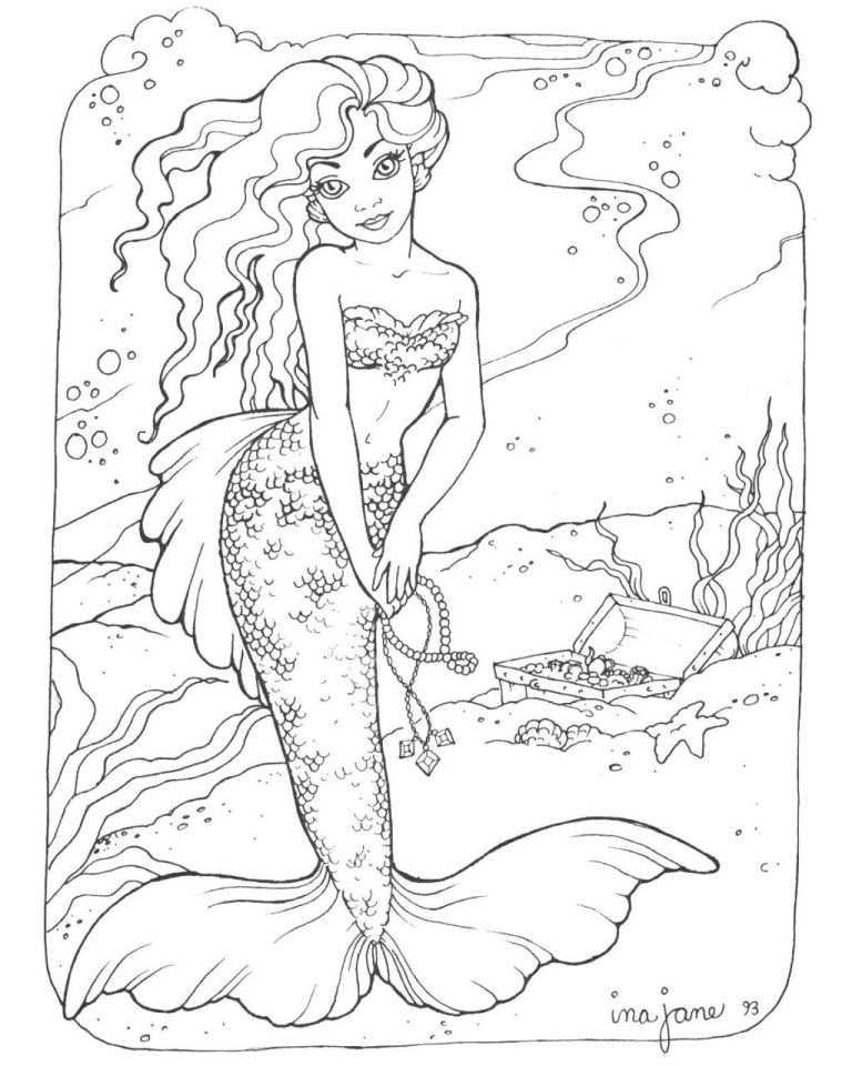Mermaid Coloring Pages To Print For Free