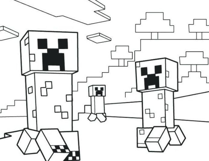 Minecraft Coloring Pages Creeper Face