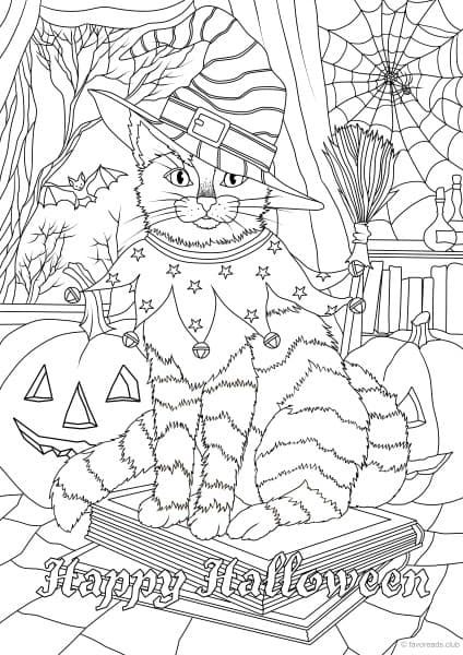 Halloween Cat Coloring Book