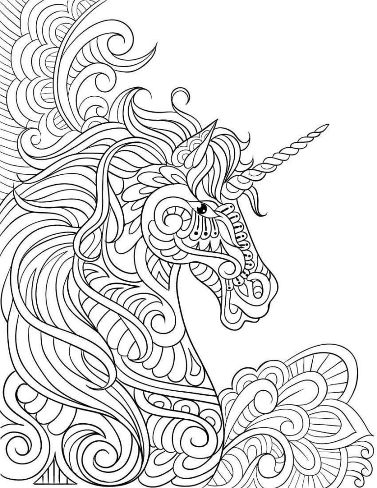 Hard Unicorn Coloring Pages To Print