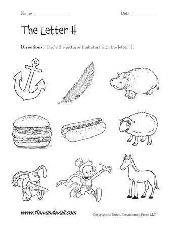 Free Printable Preschool Letter H Worksheets