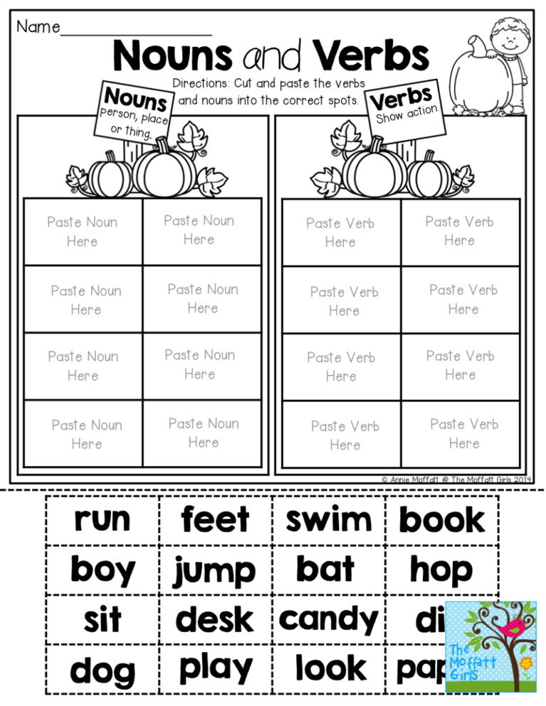 Free Printable Noun Worksheets For Grade 1
