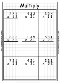 Multiplication Worksheets Grade 4 3 Digit By 2 Digit