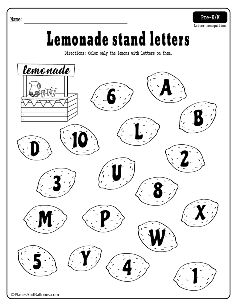 Preschool Free Printable Letter Recognition Worksheets