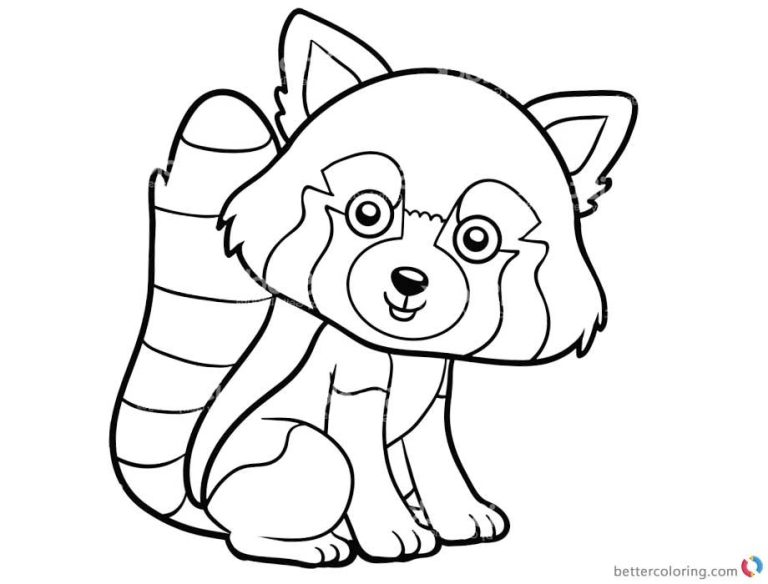 Easy Red Panda Coloring Pages