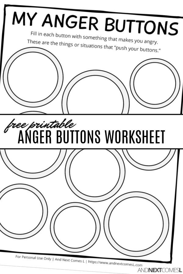 Printable Anger Worksheets For Kids