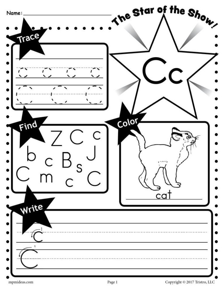 Trace Letter C Worksheets Preschool