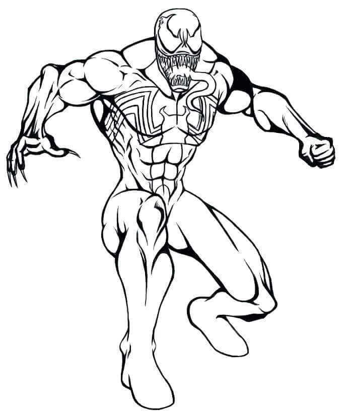 Simple Easy Venom Coloring Pages