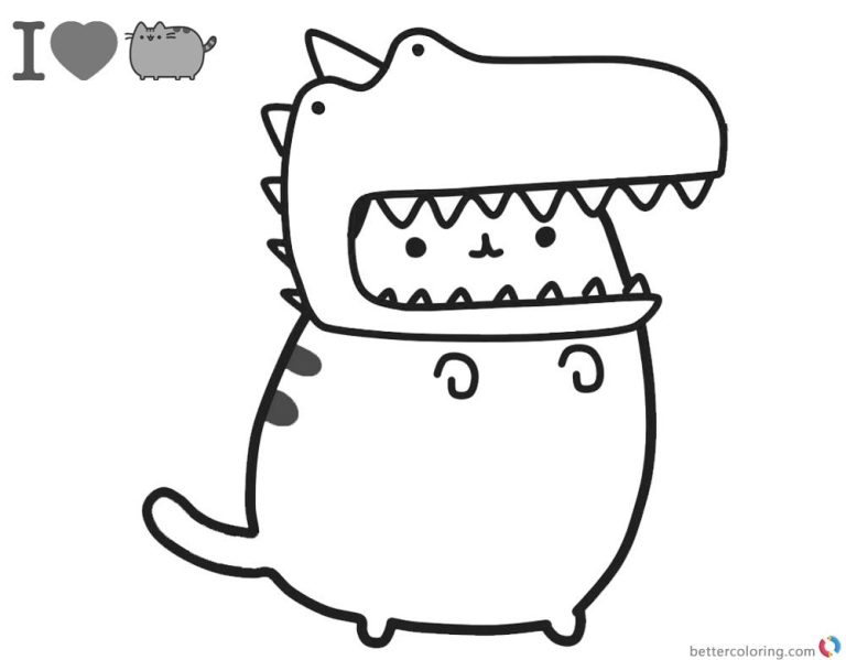 Pusheen Cat Coloring Pages Free