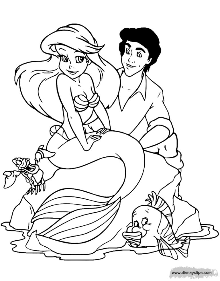 The Little Mermaid Coloring Pages Ariel And Eric