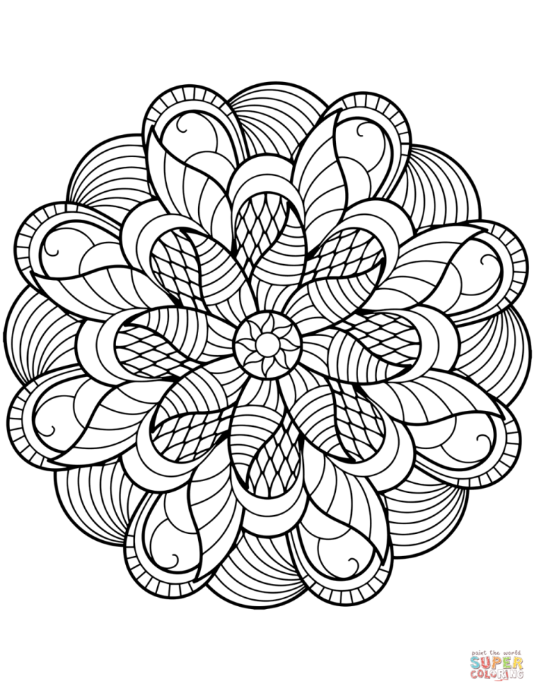 Mandala Colouring Sheets Flowers