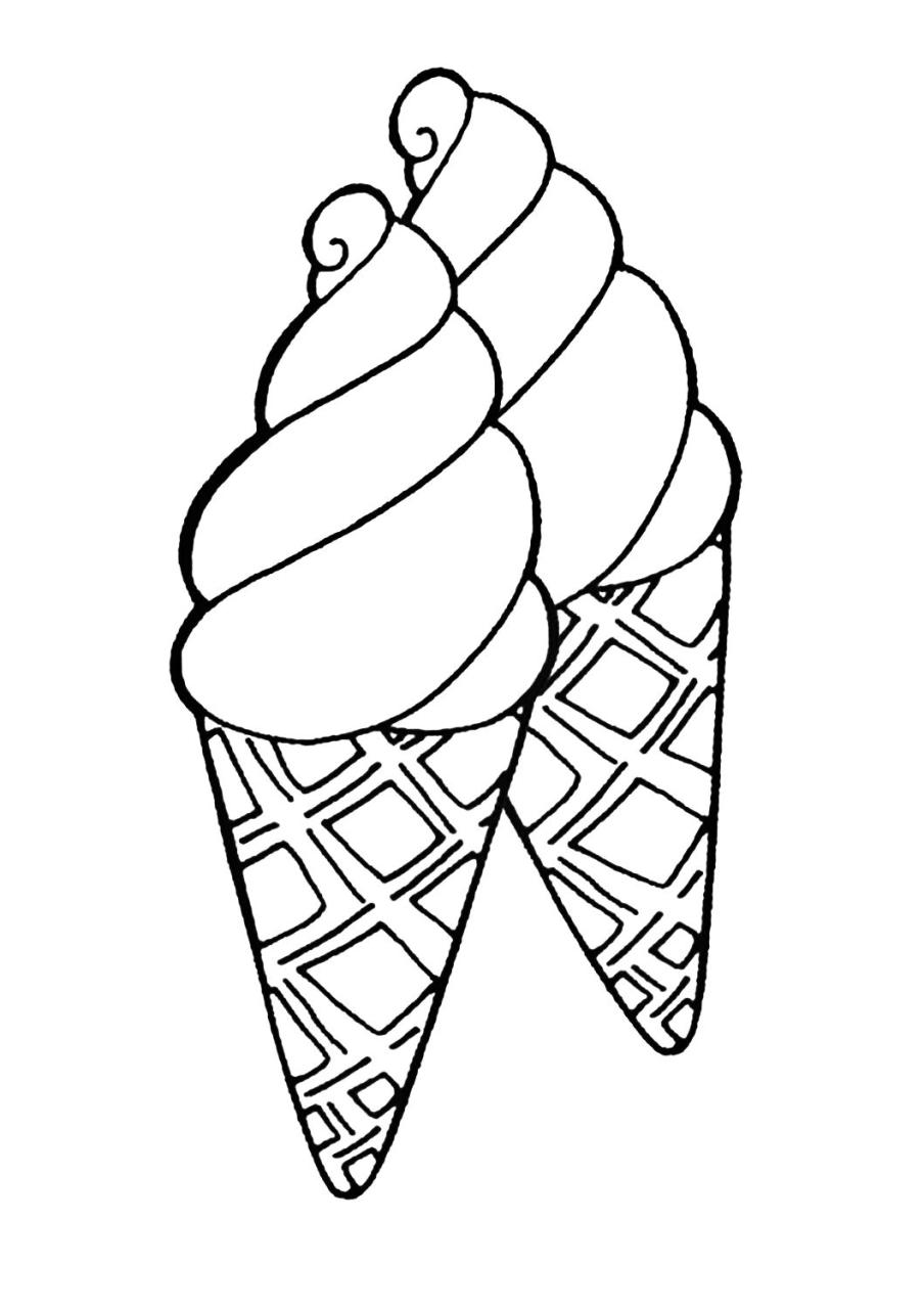 Ice Cream Cupcake Cute Coloring Pages