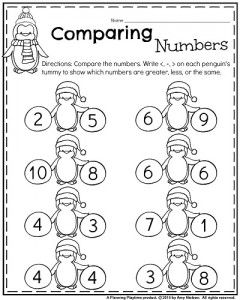 Math Comparison Worksheet For Kindergarten