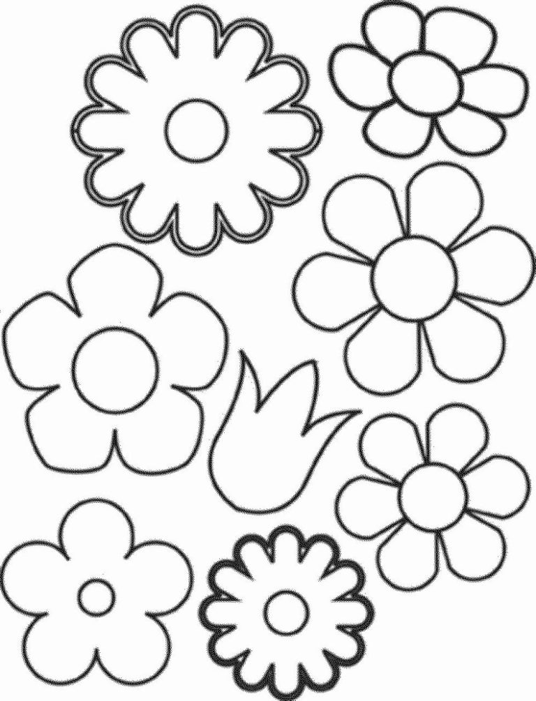 Flower Coloring Sheets Easy