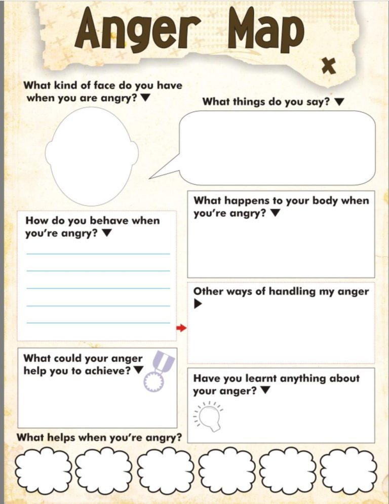 Printable Anger Worksheets For Adults