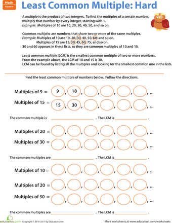 6th Grade Math Gcf And Lcm Worksheets