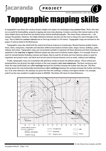 Interpreting A Topographic Map Worksheet Answers