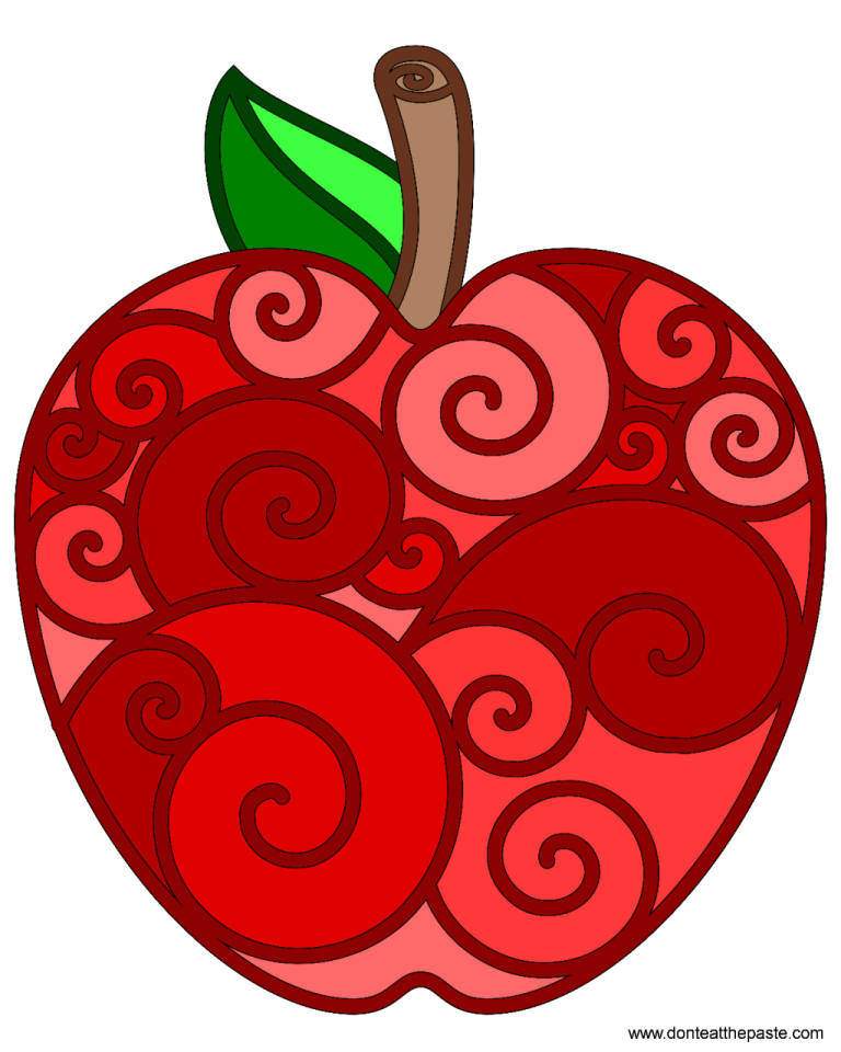 Printable Red Apple Coloring Pages