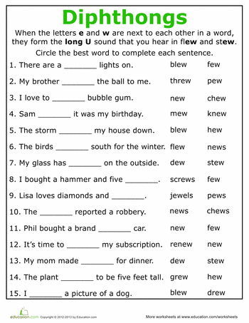 2nd Grade Long Vowel Sounds Worksheets