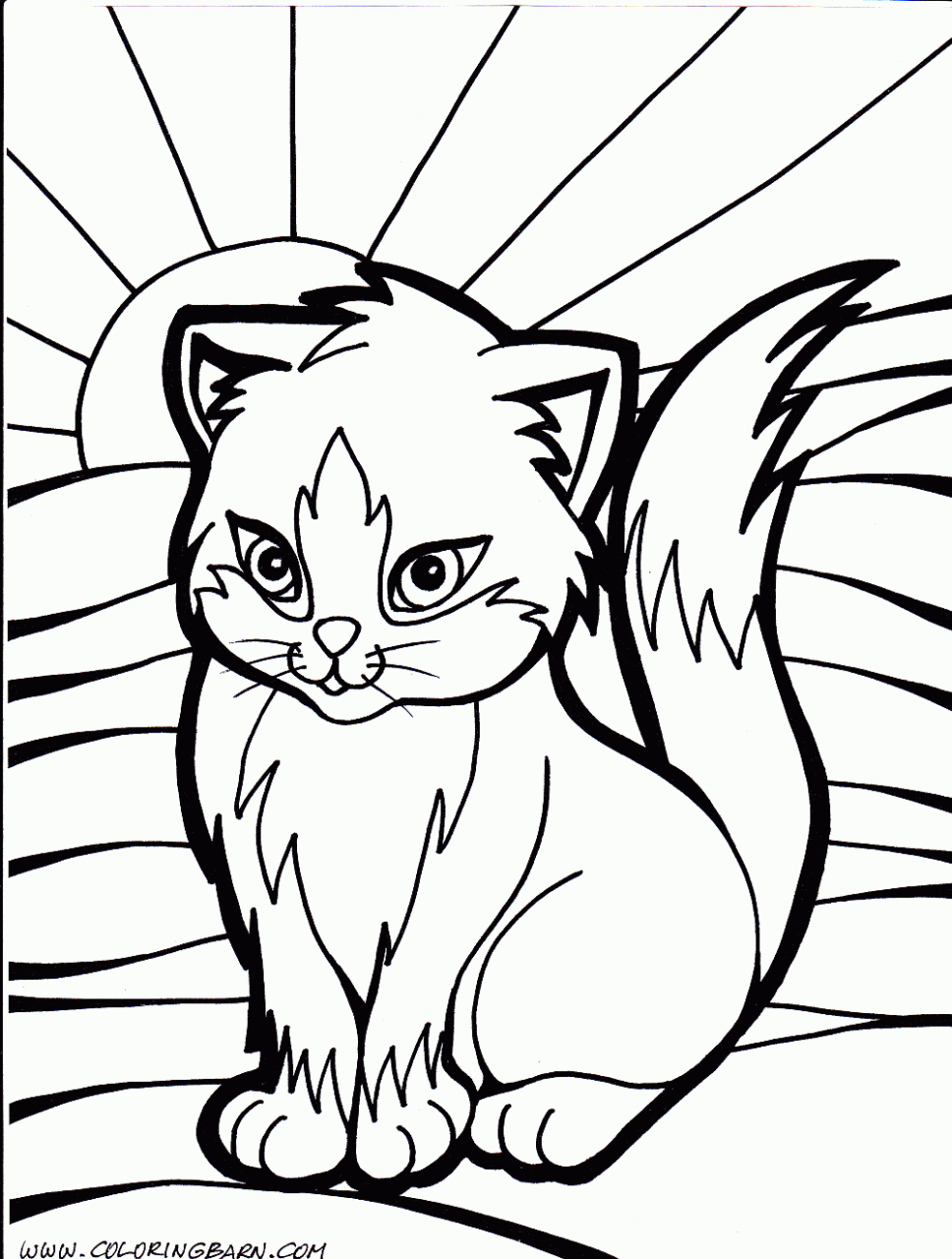 Easy Cute Cat Coloring Pages