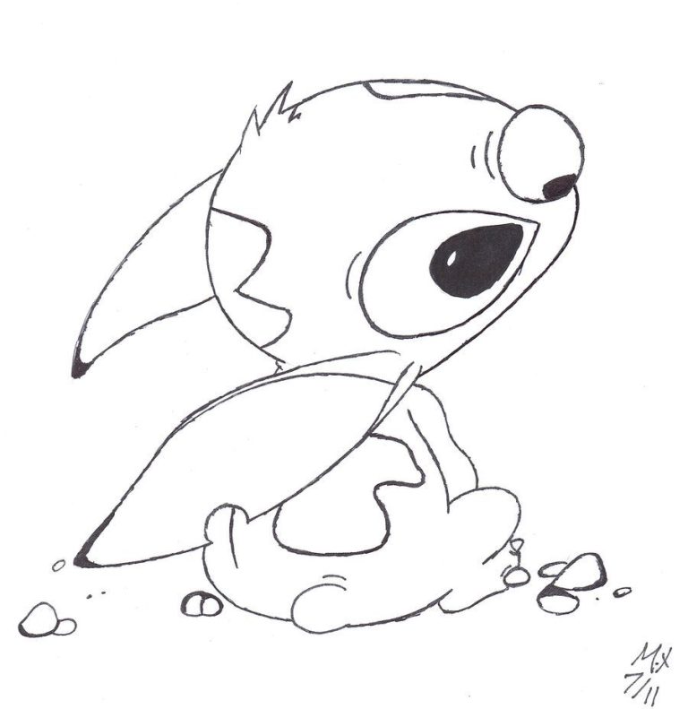 Ohana Cute Stitch Coloring Pages
