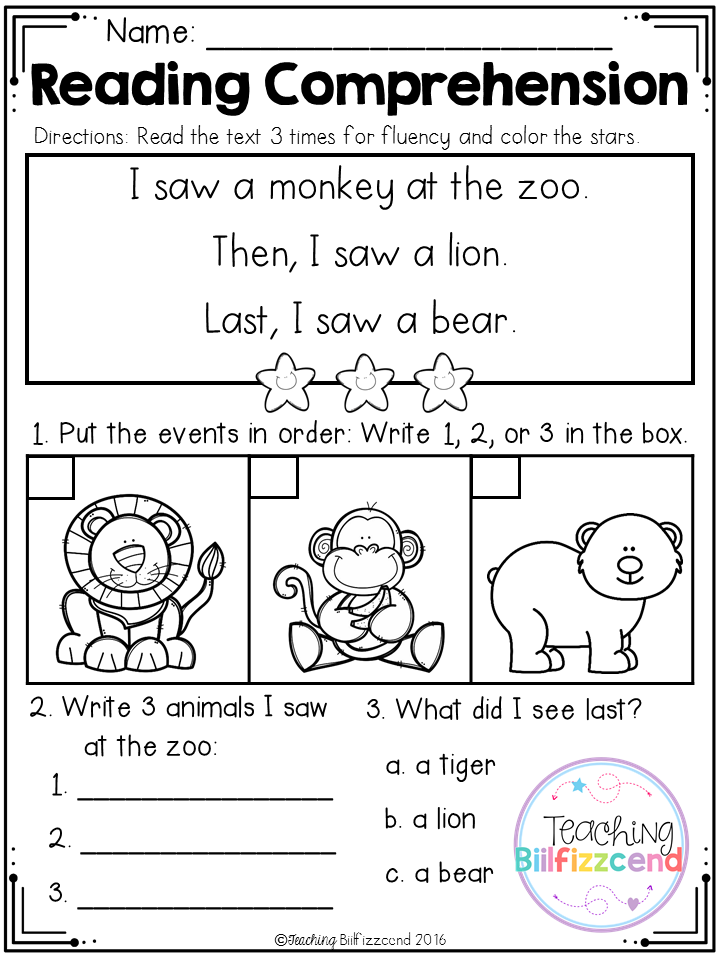 Free Kindergarten Literacy Worksheets