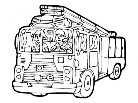 Printable Toddler Fire Truck Coloring Page