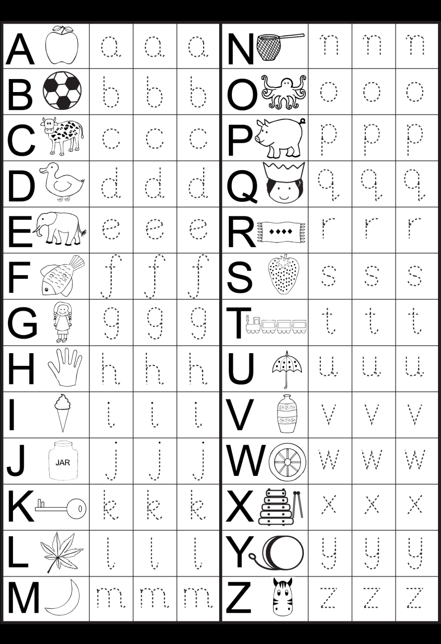 Free Printable Tracing Letters A-z