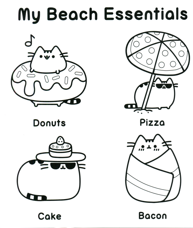 Pusheen Cat Coloring Pages For Kids