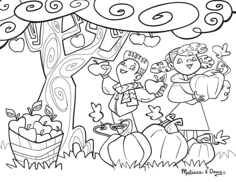 Fall Apple Orchard Coloring Pages