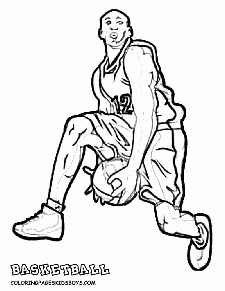 Printable Basketball Player Coloring Pages