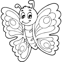 Cute Butterfly Coloring Pages For Kids