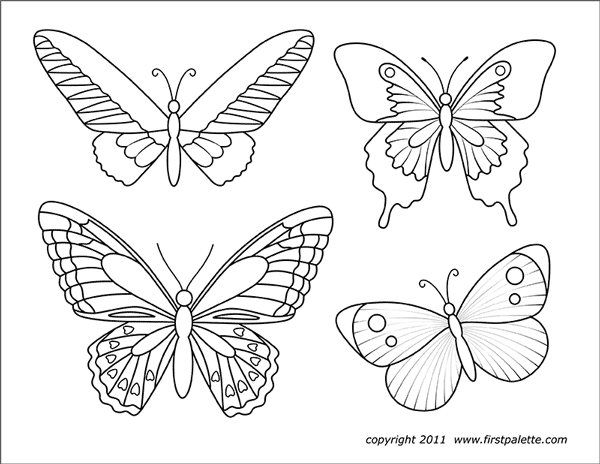 Small Butterfly Coloring Pages Printable