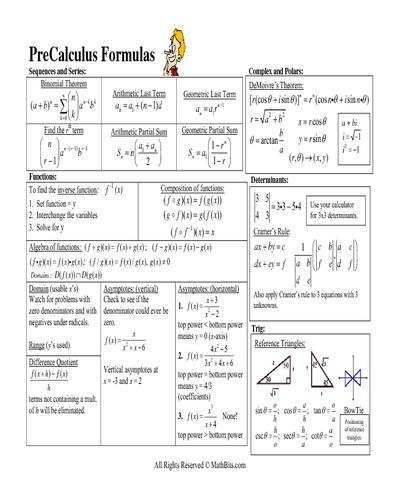 Pre-calculus Worksheets With Answers Pdf
