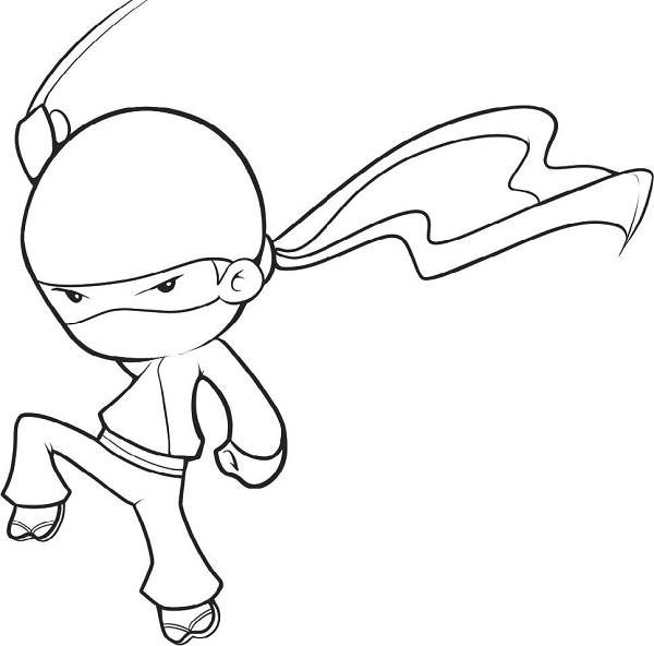 Cute Easy Ninja Coloring Pages
