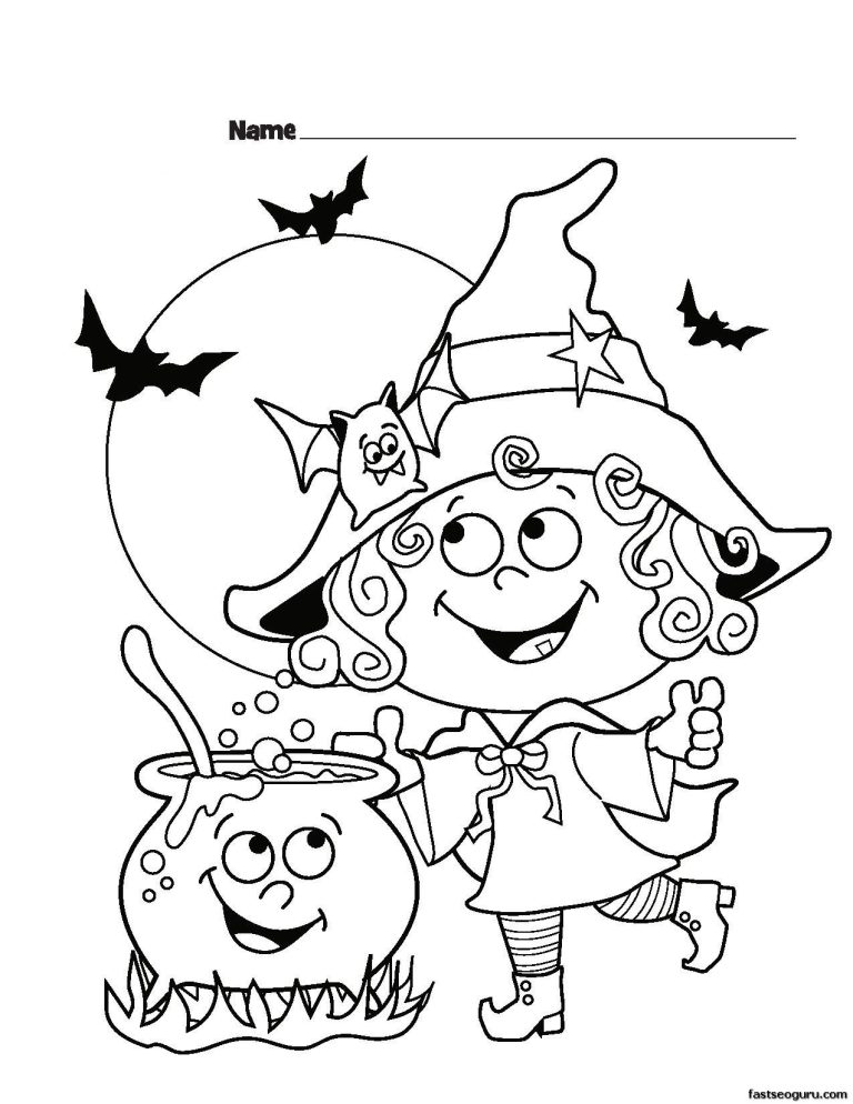 Preschool Halloween Coloring Pages For Kids