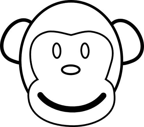 Cute Monkey Face Coloring Pages