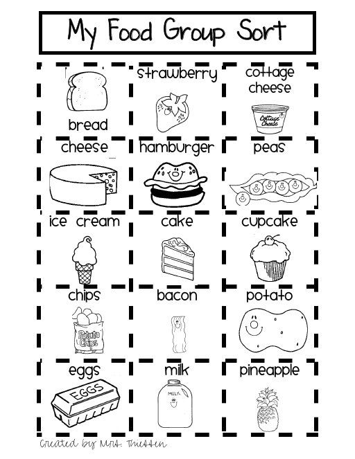 Healthy Food Worksheets For Kindergarten Pdf