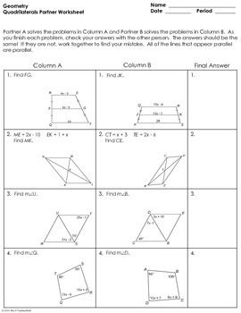 Properties Of Quadrilaterals Worksheet Answer Key