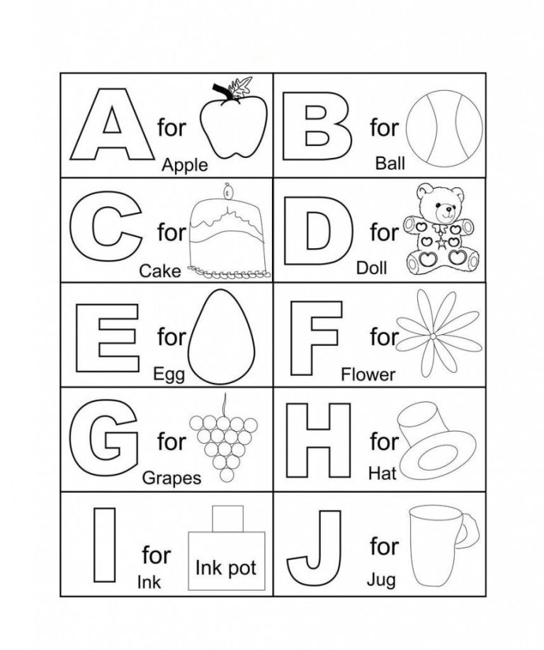 Preschool Coloring Pages For Kids Abc