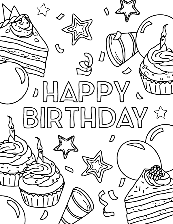 Coloring Sheet Birthday Coloring Pages Printable