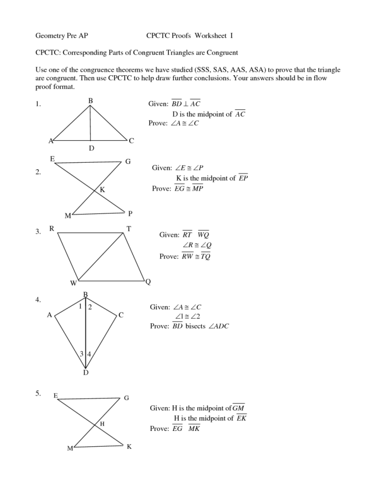 Sss And Sas Triangle Congruence Worksheet Answers